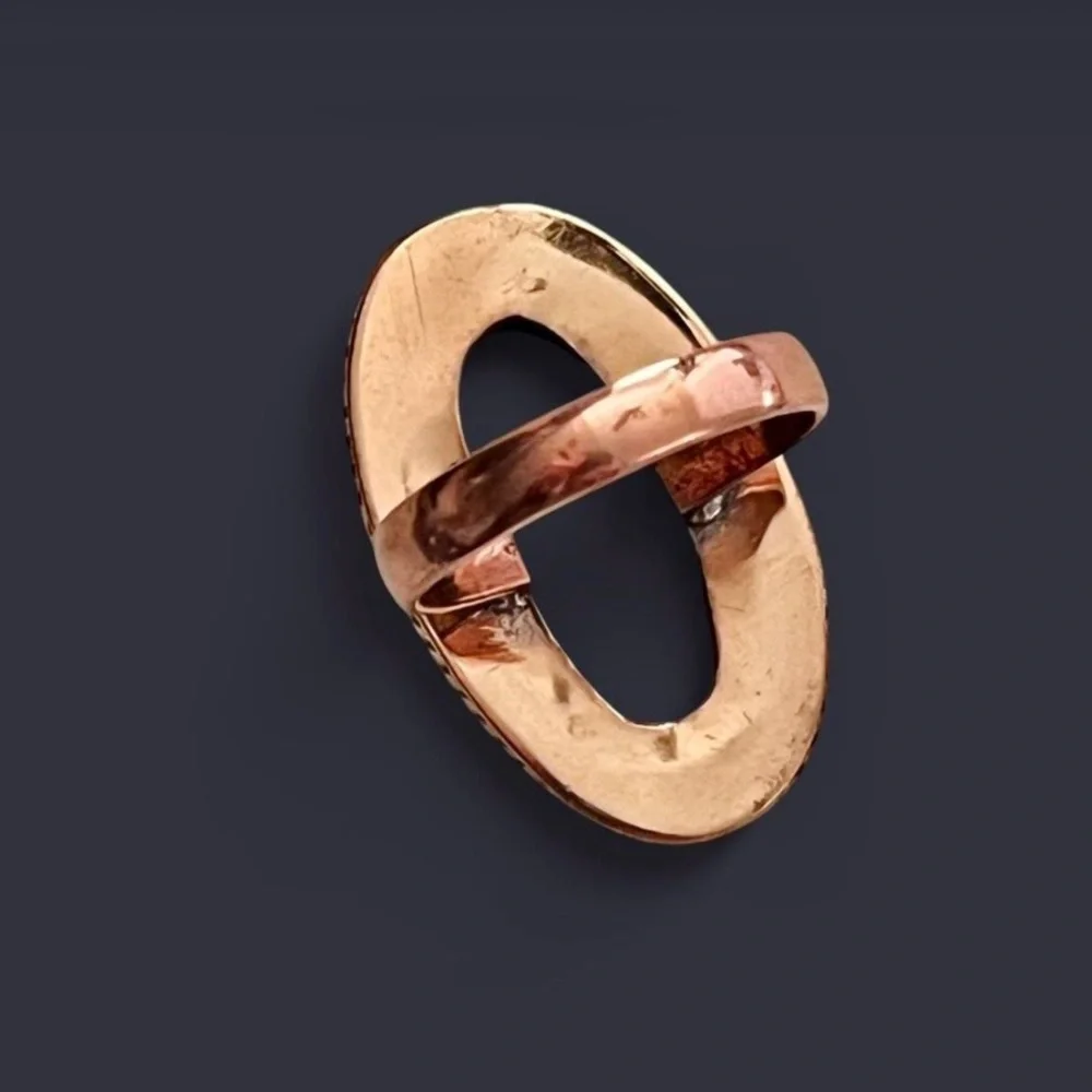Natural Tiger’s Eye Copper Twisted Rope Ring Sz 10